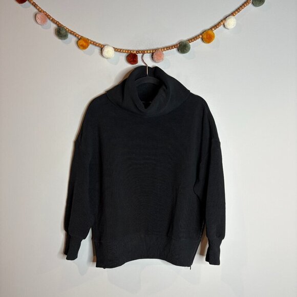 Varley black ribbed Milton Sweat pullover sweatshirt - Picture 2 of 7